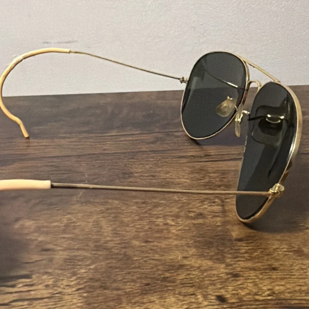 VTG 1970's 62mm B&L‎ RAY-BAN USA w/Wire Frames & Ear Hooks, Teardrop Style HTF!